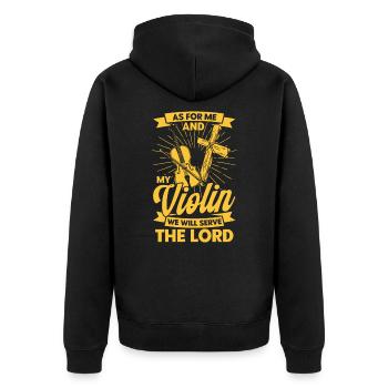 Geigenliebhaber Geigenspieler Orchester-Violinist - Unisex Premium Bio Zip Hoodie - Schwarz - Hinten - Nico (187cm)