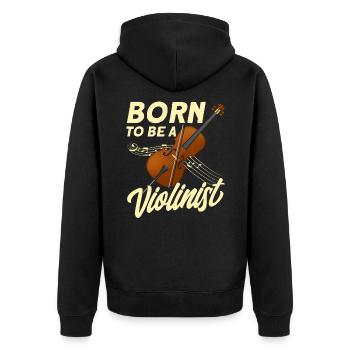 Geige Geigenspieler Violinist Geschenk - Unisex Premium Bio Zip Hoodie - Schwarz - Hinten - Nico (187cm)