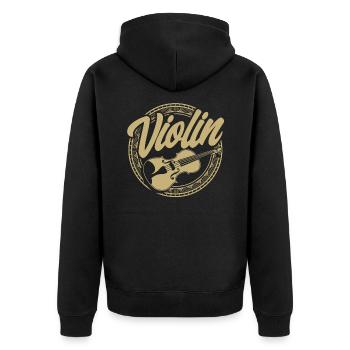 Geigenliebhaber Geige Geigenspieler Geschenk - Unisex Premium Bio Zip Hoodie - Schwarz - Hinten - Nico (187cm)