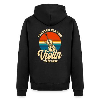 Orchester-Violinist Geige Violinist Geschenk - Unisex Premium Bio Zip Hoodie - Schwarz - Hinten - Nico (187cm)