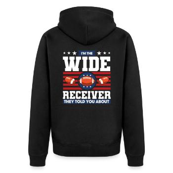 Football Game Football Player American Football - Unisex Premium Organic Zip Hoodie - black - Back - Nico (187cm)