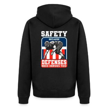 American Football American Football Spieler Footba - Unisex Premium Bio Zip Hoodie - Schwarz - Hinten - Nico (187cm)