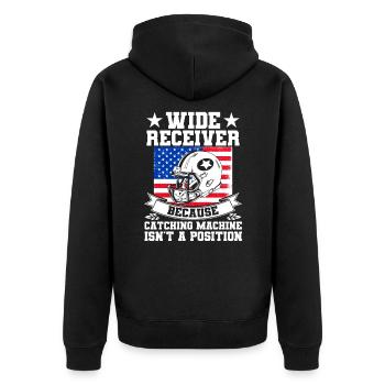 American Football Mannschaft Football Spiel Americ - Unisex Premium Bio Zip Hoodie - Schwarz - Hinten - Nico (187cm)
