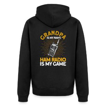 Amateur radio radio amateur Morse code transmit Gesche - Unisex Premium Organic Zip Hoodie - black - Back - Nico (187cm)