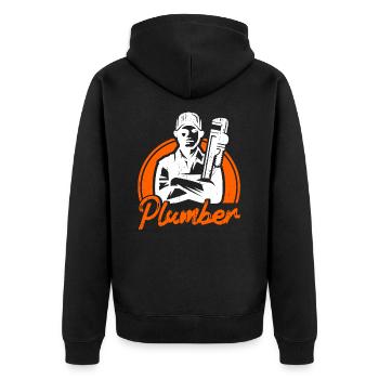 Robinetterie sanitaire commerciale Plombiers - Veste à capuche bio Premium Unisexe - noir - Dos - Nico (187cm)