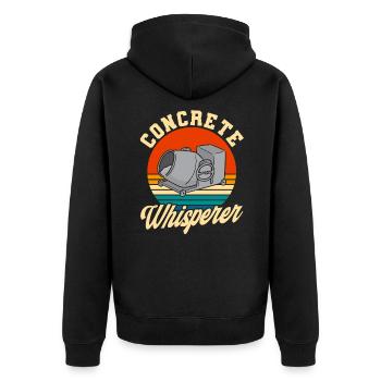 Betonmischer Stahlbetonbauer Bauarbeiter Geschenk - Unisex Premium Bio Zip Hoodie - Schwarz - Hinten - Nico (187cm)