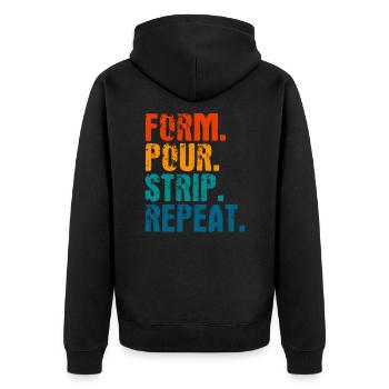 Concrete mixer construction worker concrete builder gift - Unisex Premium Organic Zip Hoodie - black - Back - Nico (187cm)