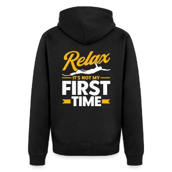 Bungee Springer Bungee Sprung Extremsport Geschenk - Unisex Premium Bio Zip Hoodie - Schwarz - Hinten - Nico (187cm)