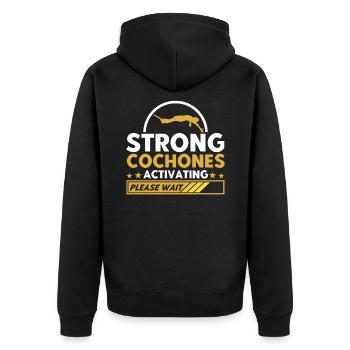 Bungee Jumping Bungee Jumping Extreme Sports Gift - Unisex Premium Organic Zip Hoodie - black - Back - Nico (187cm)