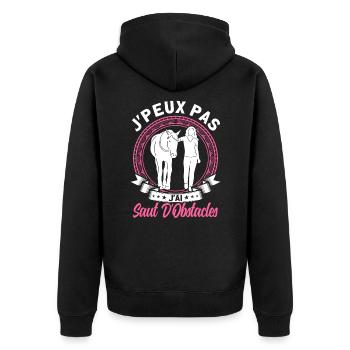 Pferde Reiter Pferd Geschenk - Unisex Premium Bio Zip Hoodie - Schwarz - Hinten - Nico (187cm)