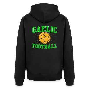 Football gaélique Sport d’équipe irlandais Gälisc - Veste à capuche bio Premium Unisexe - noir - Dos - Nico (187cm)