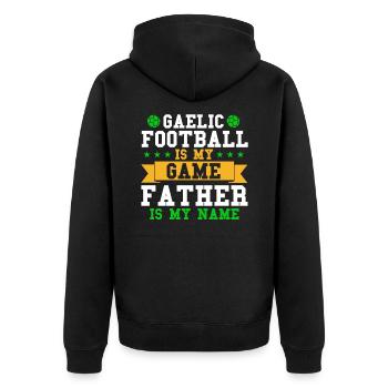 Footballeur gaélique Sport d’équipe irlandais - Veste à capuche bio Premium Unisexe - noir - Dos - Nico (187cm)