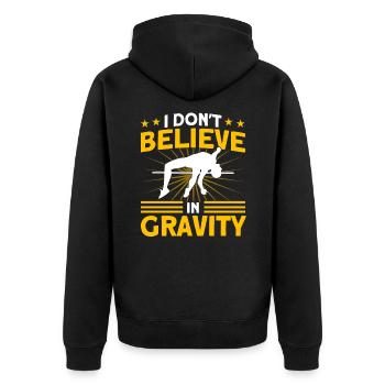 Stabhochsprung Leichtathletik Springen Geschenk - Unisex Premium Bio Zip Hoodie - Schwarz - Hinten - Nico (187cm)