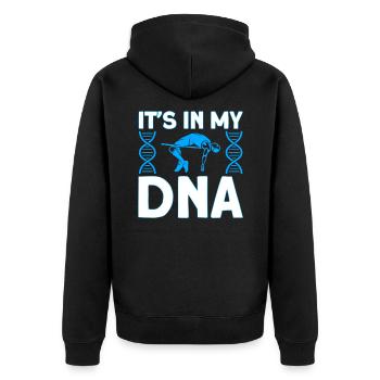 Springen Stabhochsprung Leichtathletik Geschenk - Unisex Premium Bio Zip Hoodie - Schwarz - Hinten - Nico (187cm)