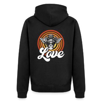Drag Racing Drag Racer Rennwagen Geschenk - Unisex Premium Bio Zip Hoodie - Schwarz - Hinten - Nico (187cm)