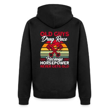 Cadeau de course de voitures de course de dragsters - Veste à capuche bio Premium Unisexe - noir - Dos - Nico (187cm)