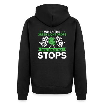 Drag Race Autorennen Drag Racing Geschenk - Unisex Premium Bio Zip Hoodie - Schwarz - Hinten - Nico (187cm)