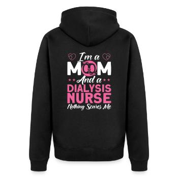 Dialysis Nurse Nurse Nurses - Unisex Premium Organic Zip Hoodie - black - Back - Nico (187cm)