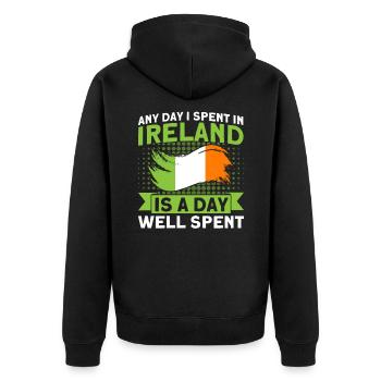 Racines irlandaises Drapeau irlandais Cadeau irlandais - Veste à capuche bio Premium Unisexe - noir - Dos - Nico (187cm)