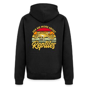 Reptiles Reptile Snake Gift - Unisex Premium Organic Zip Hoodie - black - Back - Nico (187cm)