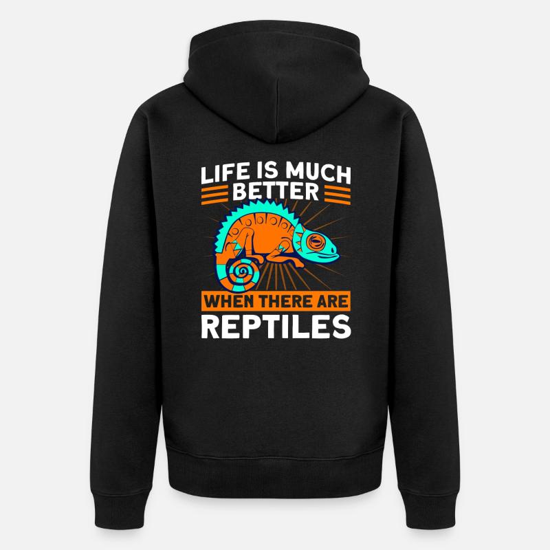Reptile Lovers Reptile Snake Cadeau - Veste à capuche bio Premium Unisexe - noir