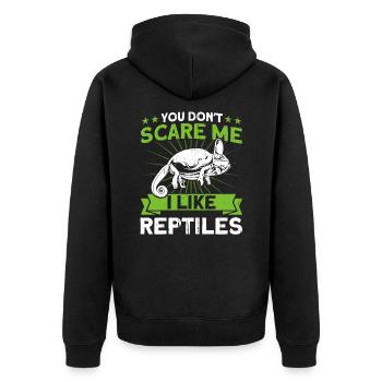 Schlange Reptilien Reptilienliebhaber Geschenk - Unisex Premium Bio Zip Hoodie - Schwarz - Hinten - Nico (187cm)