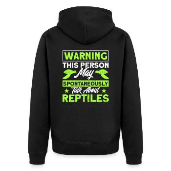 Reptile Reptile Lizards Gift - Unisex Premium Organic Zip Hoodie - black - Back - Nico (187cm)
