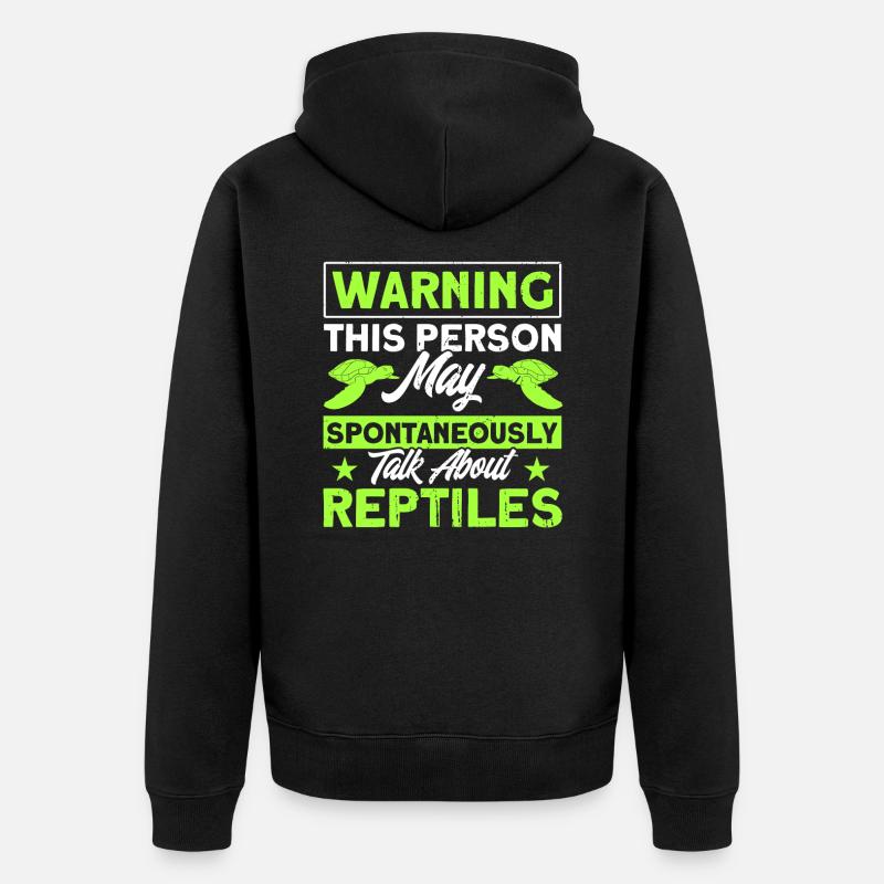 Reptil Reptilien Eidechsen Geschenk - Unisex Premium Bio Zip Hoodie - Schwarz