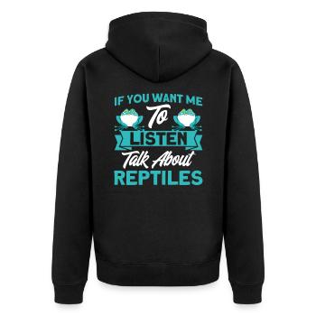 Schlange Reptilienliebhaber Reptil Geschenk - Unisex Premium Bio Zip Hoodie - Schwarz - Hinten - Nico (187cm)