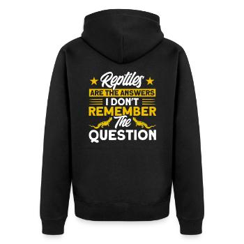 Reptile Snake Reptiles Gift - Unisex Premium Organic Zip Hoodie - black - Back - Nico (187cm)