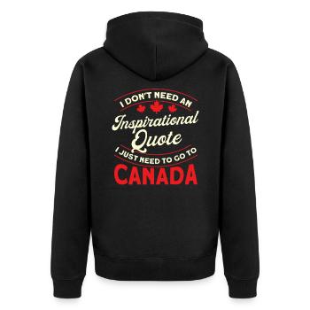 Kanadisch Kanadische Wurzeln Kanada Urlaub Geschen - Unisex Premium Bio Zip Hoodie - Schwarz - Hinten - Nico (187cm)