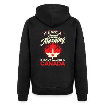 Drapeau canadien du Canada Cadeau canadien - Veste à capuche bio Premium Unisexe - noir - Dos - Nico (187cm)