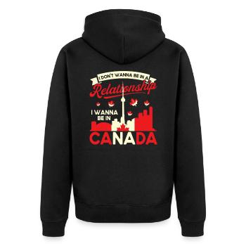 Kanada Urlaub Kanadisch Kanadische Wurzeln Geschen - Unisex Premium Bio Zip Hoodie - Schwarz - Hinten - Nico (187cm)