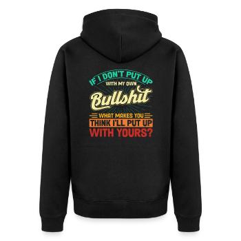 Irony Black Humor Sarcastic Gift - Unisex Premium Organic Zip Hoodie - black - Back - Nico (187cm)