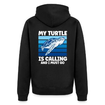 Turtle keeping Sea turtles Turtles - Unisex Premium Organic Zip Hoodie - black - Back - Nico (187cm)
