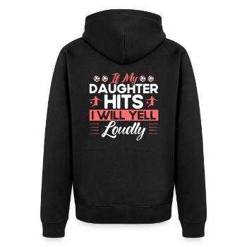Fußball Mutter Sportfan Geschenk - Unisex Premium Bio Zip Hoodie - Schwarz - Hinten - Nico (187cm)