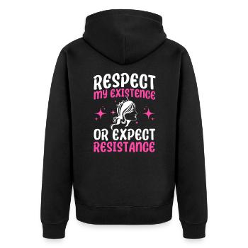 Droits des femmes Autonomisation féministe - Veste à capuche bio Premium Unisexe - noir - Dos - Nico (187cm)