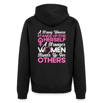 Égalité féministe des genres F - Veste à capuche bio Premium Unisexe - noir - Dos - Nico (187cm)
