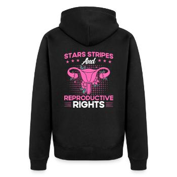 Rechte der Frauen Gleichberechtigung der Geschlech - Unisex Premium Bio Zip Hoodie - Schwarz - Hinten - Nico (187cm)