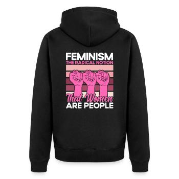 Autonomisation de l’égalité des sexes F - Veste à capuche bio Premium Unisexe - noir - Dos - Nico (187cm)