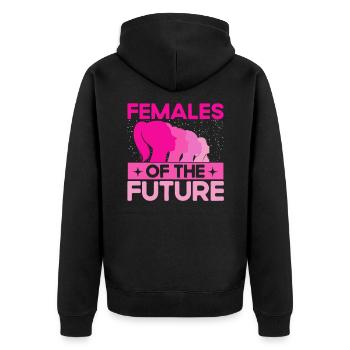 Gleichberechtigung der Geschlechter Rechte der Fra - Unisex Premium Bio Zip Hoodie - Schwarz - Hinten - Nico (187cm)