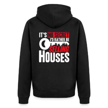 Immobilienmakler Haus Verkaufen Immobilienverkauf - Unisex Premium Bio Zip Hoodie - Schwarz - Hinten - Nico (187cm)
