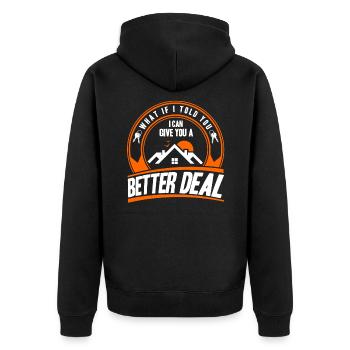 Immobilie Immobilienmakler Makler Geschenk - Unisex Premium Bio Zip Hoodie - Schwarz - Hinten - Nico (187cm)