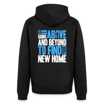 Immobilienverkauf Immobilie Immobilienmakler Gesch - Unisex Premium Bio Zip Hoodie - Schwarz - Hinten - Nico (187cm)