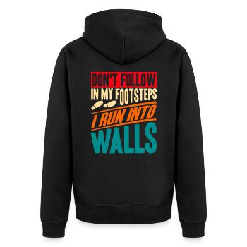 Sarcastic Black Humor Irony Gift - Unisex Premium Organic Zip Hoodie - black - Back - Nico (187cm)