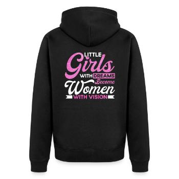 Égalité féministe des genres F - Veste à capuche bio Premium Unisexe - noir - Dos - Nico (187cm)