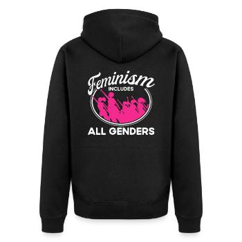 Feminismus Rechte der Frauen Feministisch Geschenk - Unisex Premium Bio Zip Hoodie - Schwarz - Hinten - Nico (187cm)