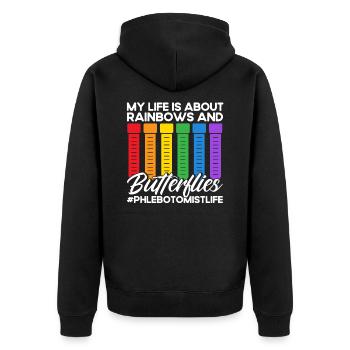 Blood Sampling Phlebotomist Phlebotomy Gift - Unisex Premium Organic Zip Hoodie - black - Back - Nico (187cm)