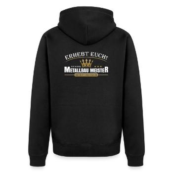 Metallbau Meister - Unisex Premium Bio Zip Hoodie - Schwarz - Hinten - Nico (187cm)