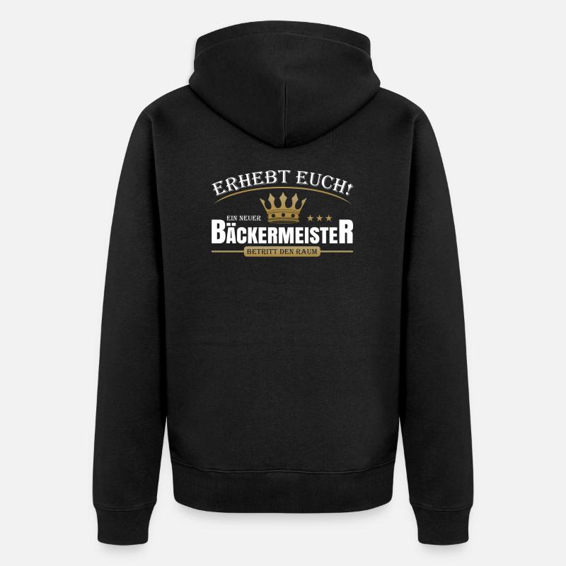Bäckermeister - Unisex Premium Bio Zip Hoodie - Schwarz